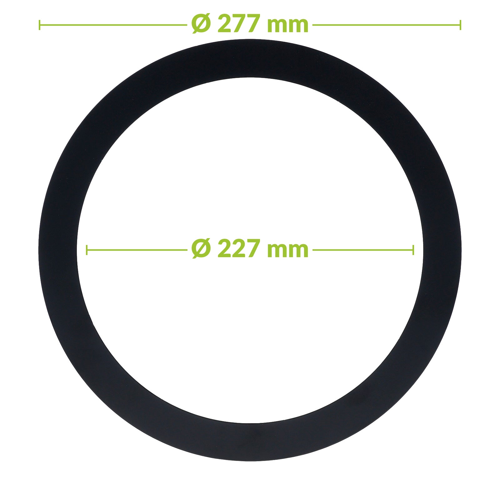 Verloopring metaal zwart Ø227-277mm