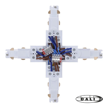 DALI 3-fase rail X-vorm connector wit