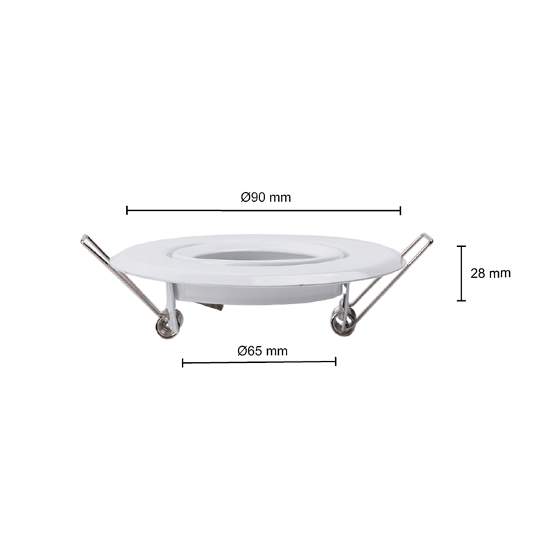 GU10 inbouw armatuur Alford - 90mm breed - Zaagmaat 60 mm t/m 80 mm | Wit | Kantelbaar - Outledtl.nl
