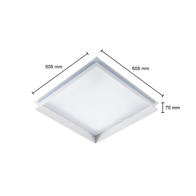 LED-paneel inbouwframe | 60x60 cm | Dakraam look | Wit Frame - Outledtl.nl