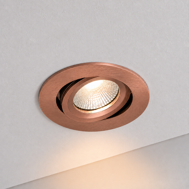 LED Inbouwspot Aristo | Dimbaar | IP65 | 4W of 6W | CCT Switch | Zaagmaat: Ø68-75 mm | Koper