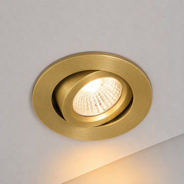 LED Inbouwspot Pollux | 5 watt | Dimbaar | CCT switch | Goud | IP65 | Kantelbaar