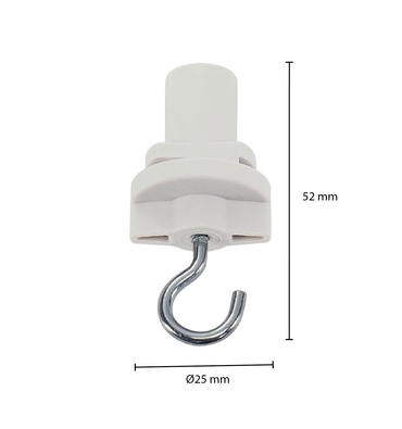 3-FASE ADAPTER MET HAAK - WIT - 3-FASE RAILSYSTEMEN - Outledtl.nl