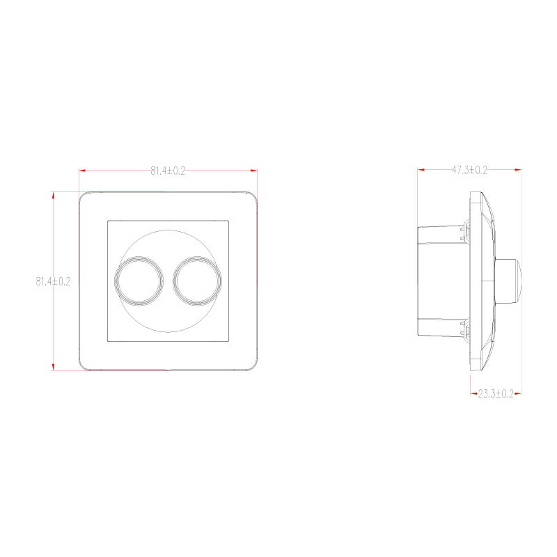Draai/drukknop voor Duo dimmer - Wit - Inclusief afdekraam - Outledtl.nl
