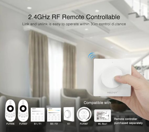 MiBoxer Dim module - AC Triac RF+Push Dimmer - 230V | Draadloze led dimmer module - Outledtl.nl