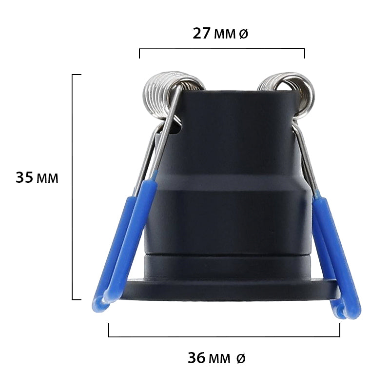 LED Veranda inbouwspot | Ø28mm | 3 W | Dimbaar - Zwart | Bundel 10 Stuks | 2700K - Warm wit - Outledtl.nl