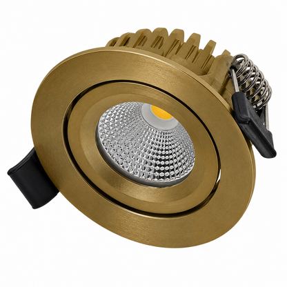 LED Einbaustrahler Pollux | 5 Watt | Dimmbar | CCT-Switch | Gold | IP65 | Schwenkbar