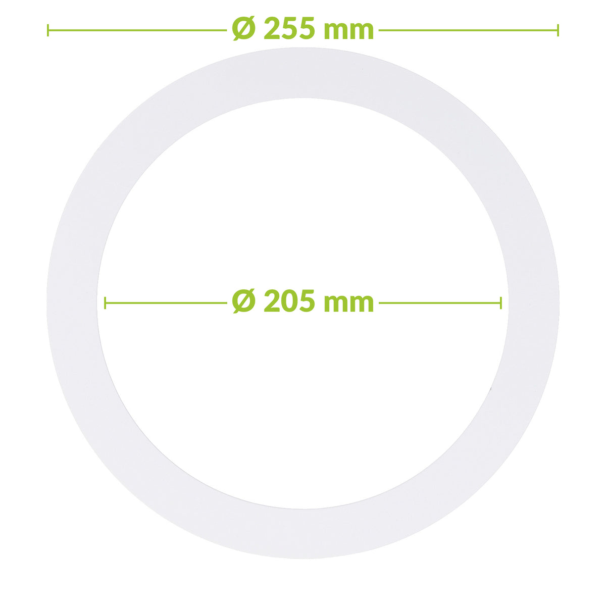 Verloopring metaal wit Ø205-255mm