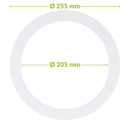 Verloopring metaal wit Ø205-255mm
