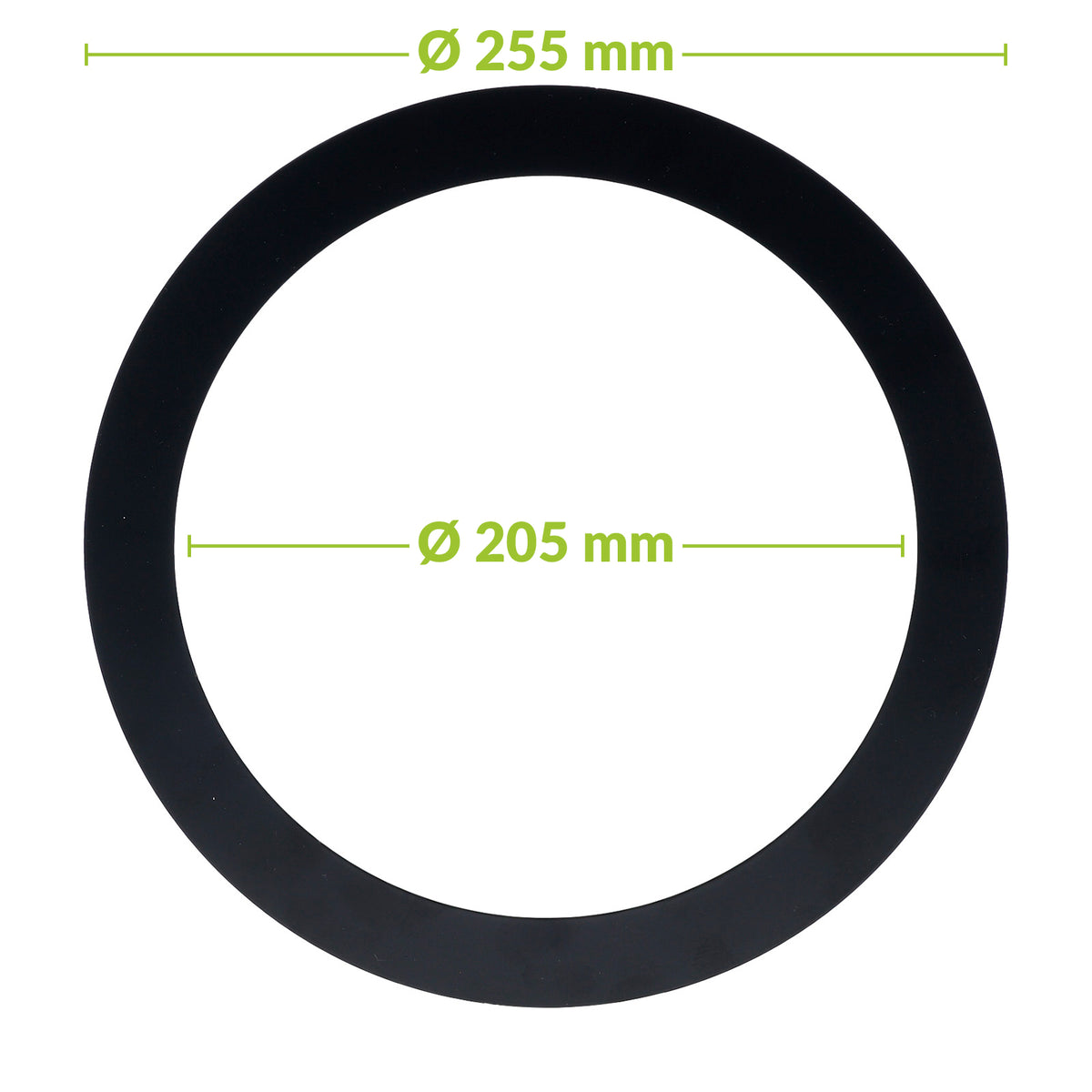 Verloopring metaal zwart Ø205-255mm