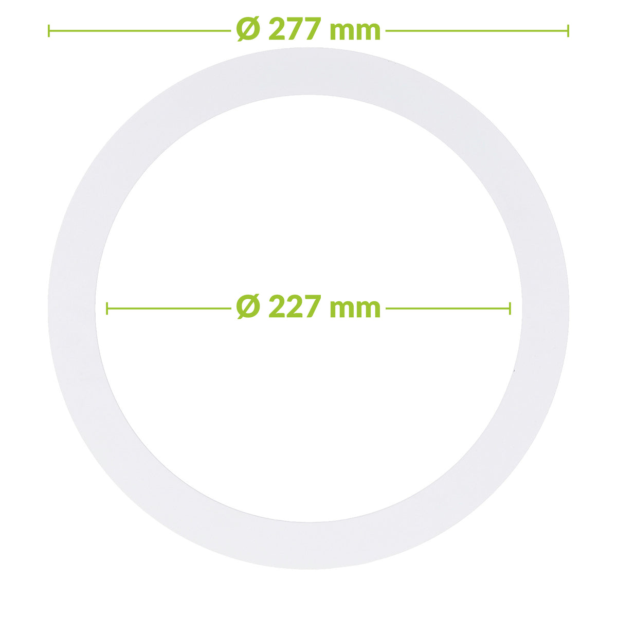 Verloopring metaal wit Ø227-277mm