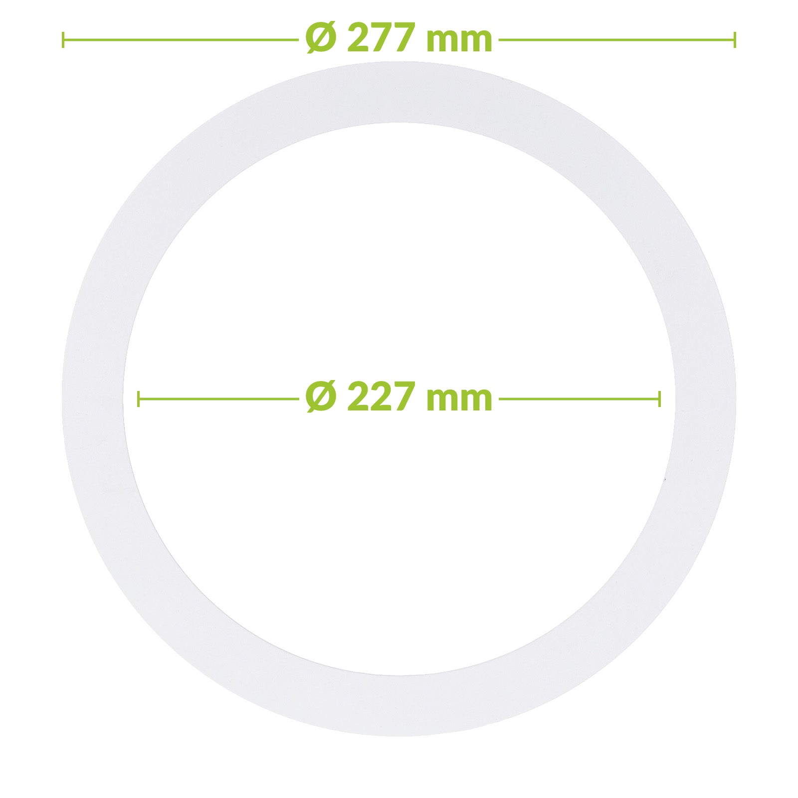 Verloopring metaal wit Ø227-277mm