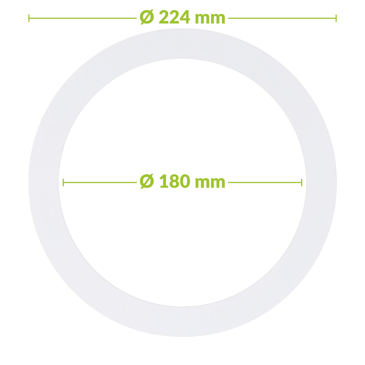 Verloopring metaal wit Ø180-224mm