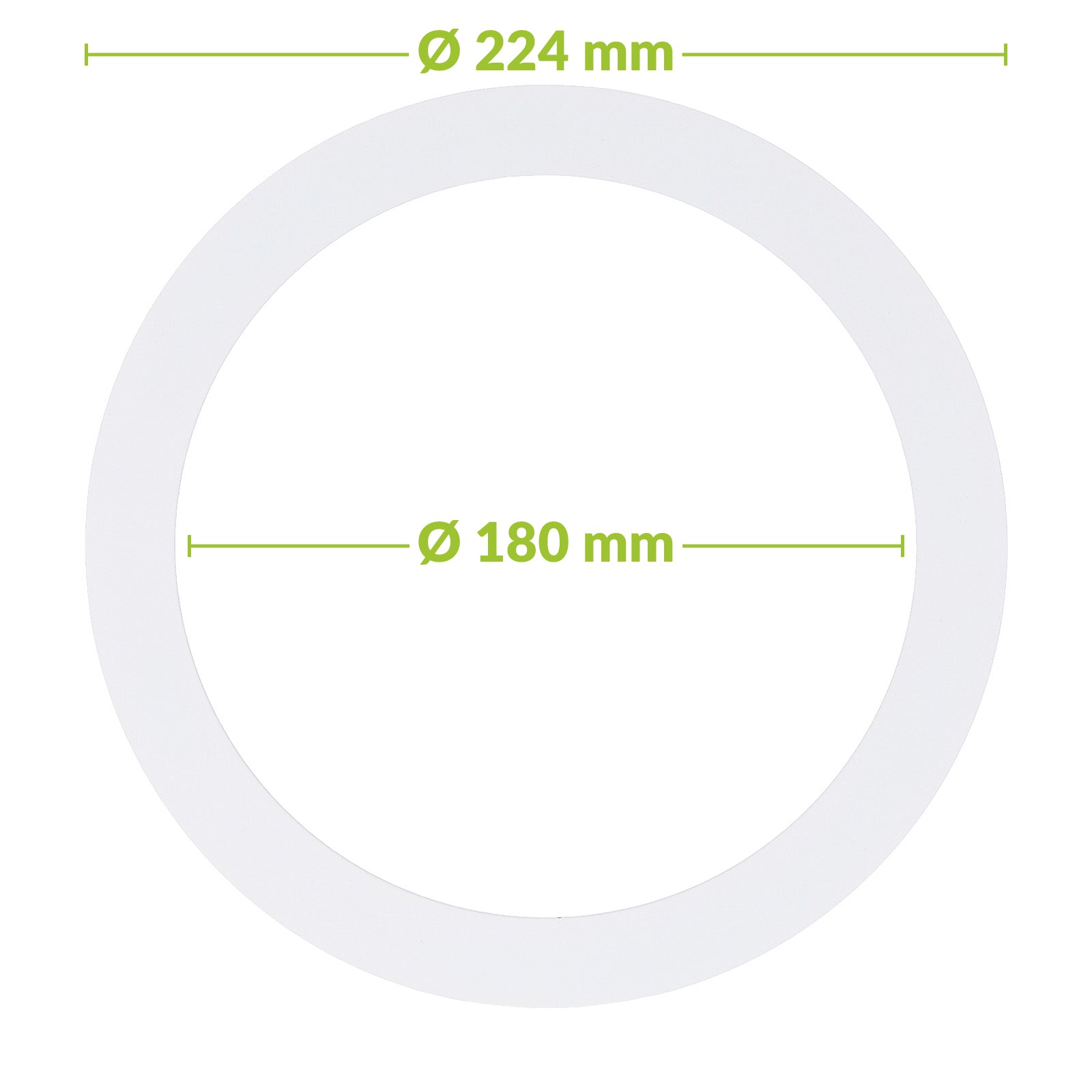 Verloopring metaal wit Ø180-224mm