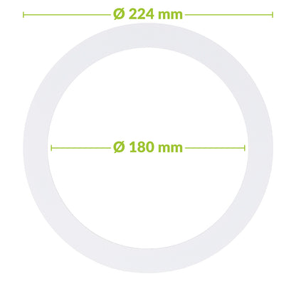 Verloopring metaal wit Ø180-224mm