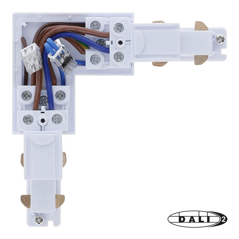 DALI 3-fase rail L-vorm connector outside wit