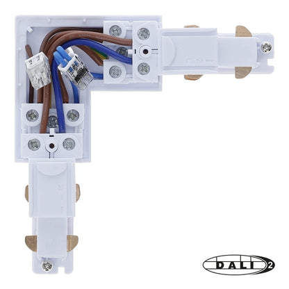 DALI 3-fase rail L-vorm connector outside wit