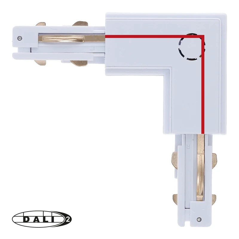 DALI 3-fase rail L-vorm connector outside wit – afbeelding 6