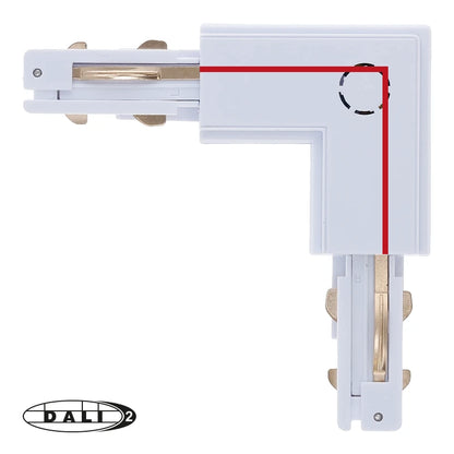 DALI 3-fase rail L-vorm connector outside wit – afbeelding 6