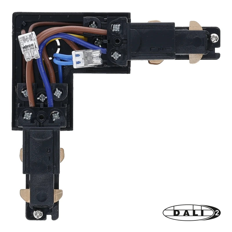 DALI 3-fase rail L-vorm connector outside zwart