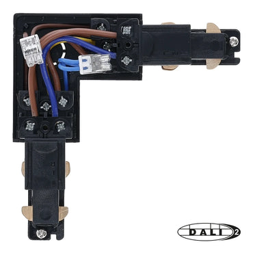 DALI 3-fase rail L-vorm connector outside zwart