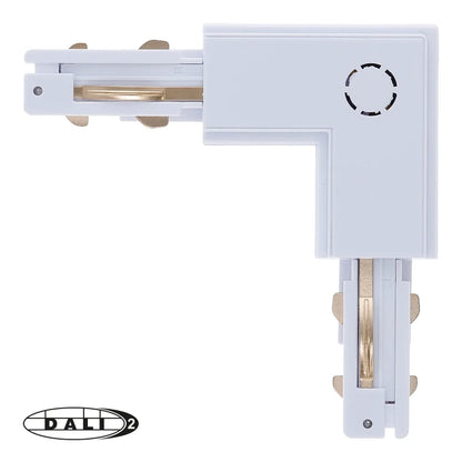 DALI 3-fase rail L-vorm connector inside wit – afbeelding 3