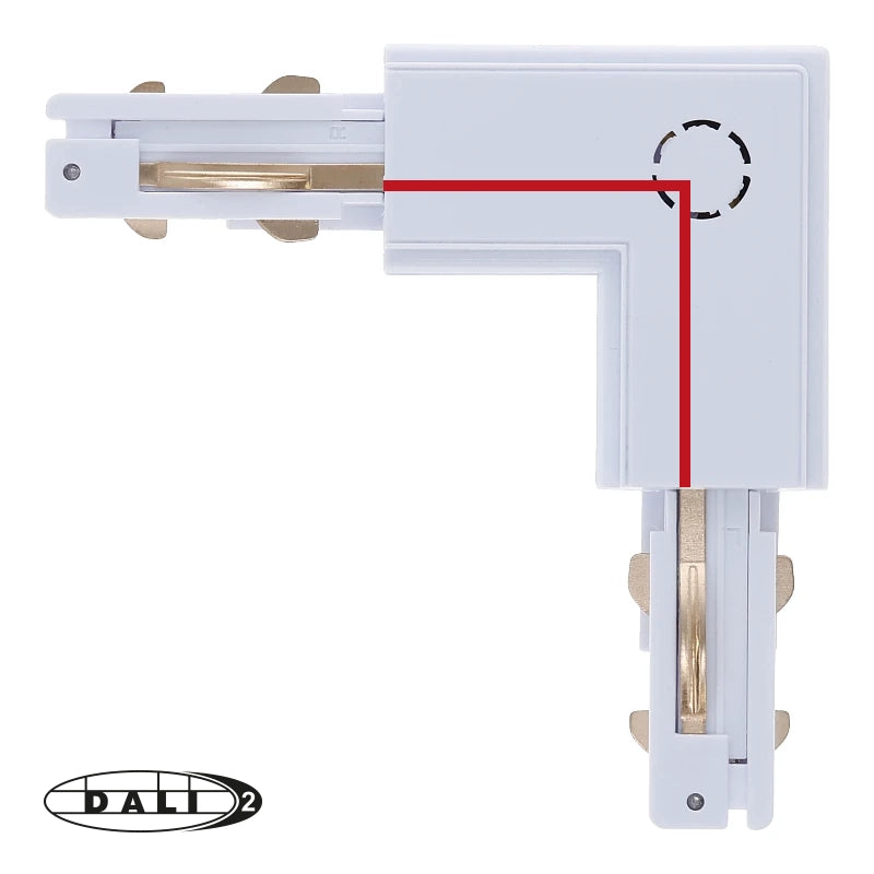 DALI 3-fase rail L-vorm connector inside wit – afbeelding 6