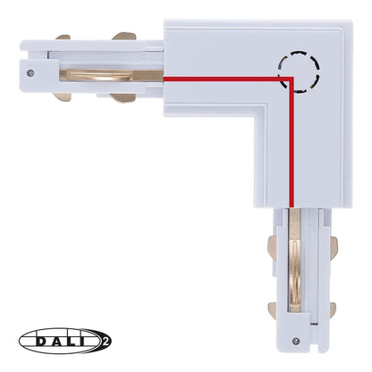 DALI 3-fase rail L-vorm connector inside wit – afbeelding 6