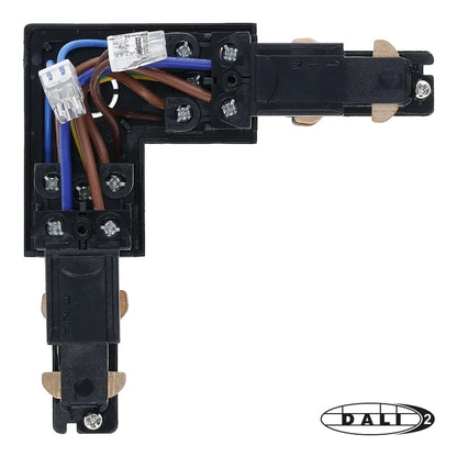 DALI 3-fase rail L-vorm connector inside zwart
