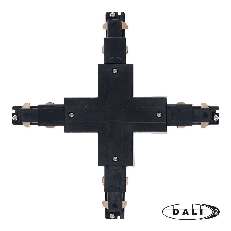 DALI 3-fase rail X-vorm connector zwart – afbeelding 2