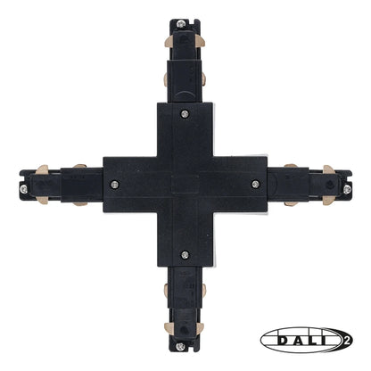 DALI 3-fase rail X-vorm connector zwart – afbeelding 2