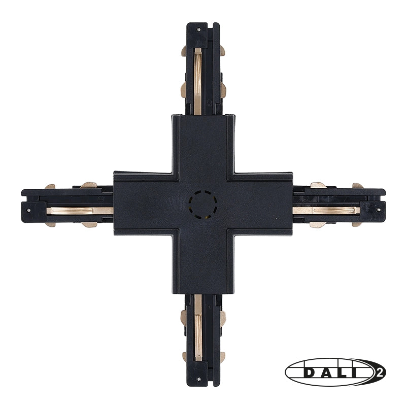 DALI 3-fase rail X-vorm connector zwart – afbeelding 3