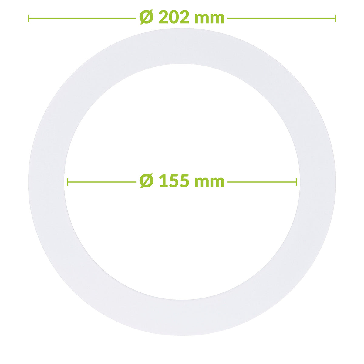 Verloopring metaal wit Ø155-202mm