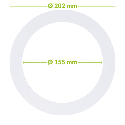 Verloopring metaal wit Ø155-202mm