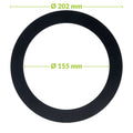 Verloopring metaal zwart Ø155-202mm