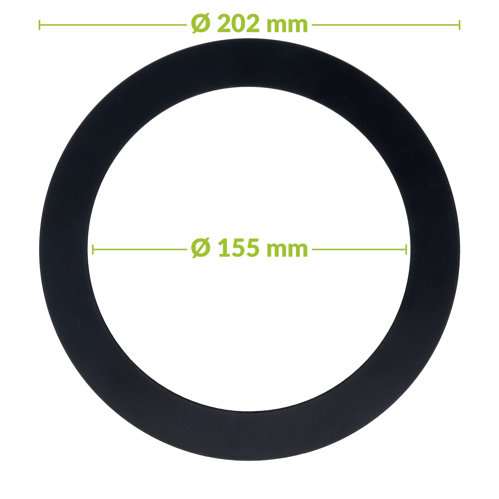 Verloopring metaal zwart Ø155-202mm