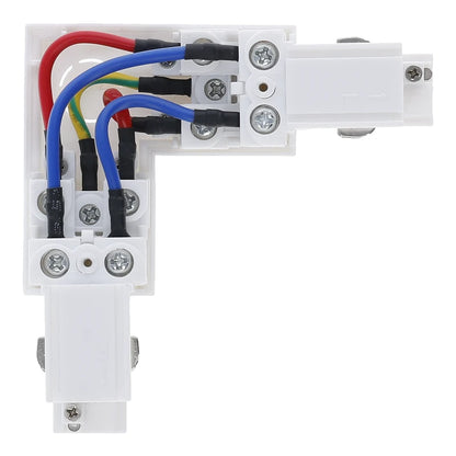 Inbouw 3-fase L-vorm connector outside wit