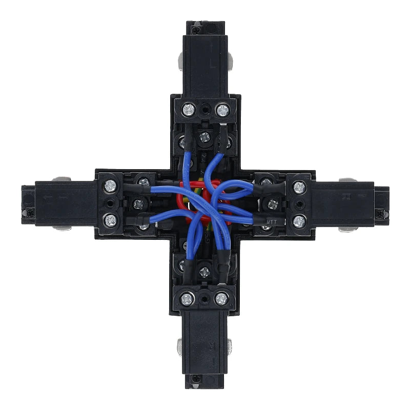Inbouw 3-fase X-vorm connector zwart