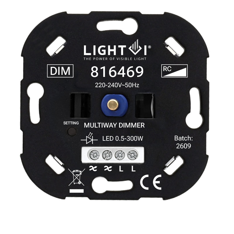 Triac LED dimmer 0,5-300W vooraanzicht