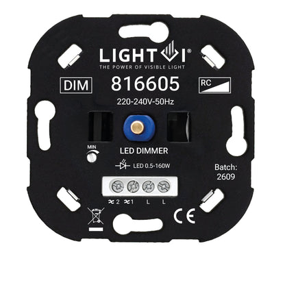 Triac LED dimmer 0,5-160W vooraanzicht