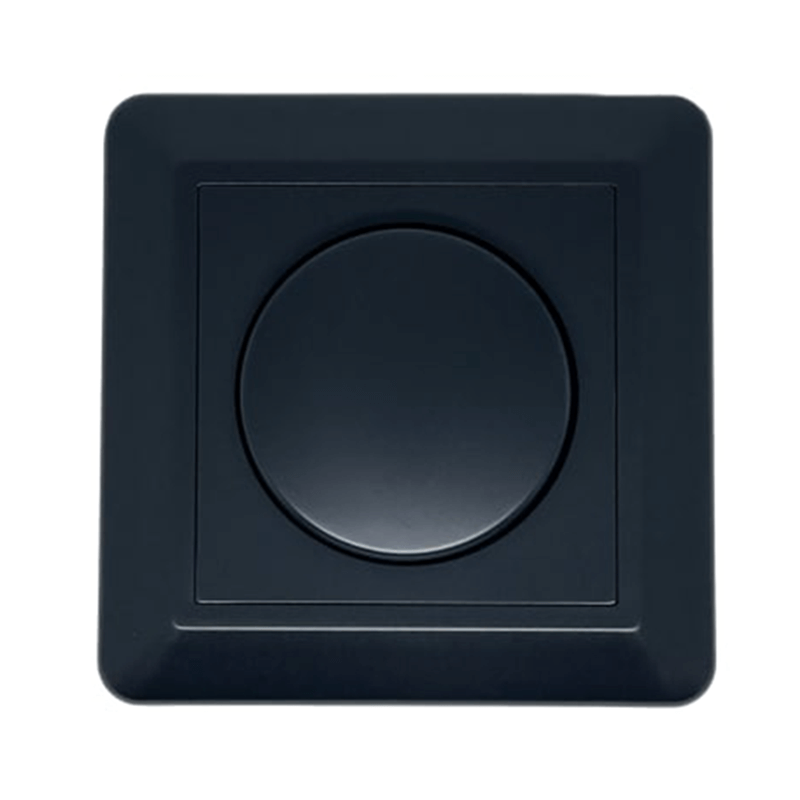 Draai/drukknop voor dimmer -  zwart - inclusief afdekraam - enkele dimmer - Outledtl.nl 