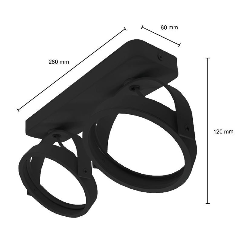 LED AR111 Opbouwarmatuur | Dubbel  | Zwart | exclusief AR111 spot - Outledtl.nl 