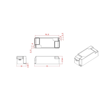 Ledtu driver | Dimbaar | 500Ma | Voor 19 en 20 Watt Downlighters - Outledtl.nl 