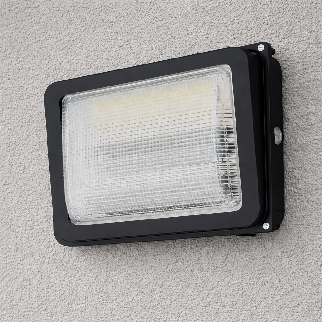 LED gevelarmatuur Desmos gemonteerd aan de gevel