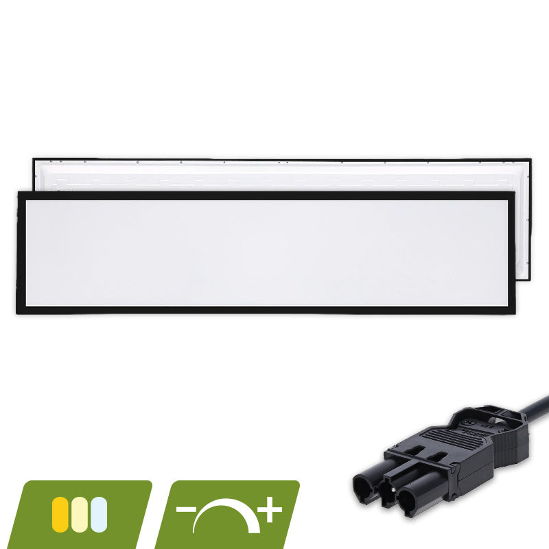 Back-lit LED paneel Europa zwart 120x30 cm 30 W – dimbaar, 3-SWP snoer
