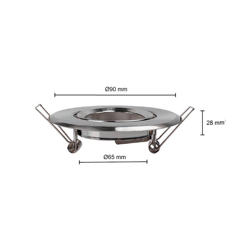GU10 Armatuur Alford | 90mm | zilver | Zaagmaat 60 t/m 80 MM | Kantelbaar - Outledtl.nl 