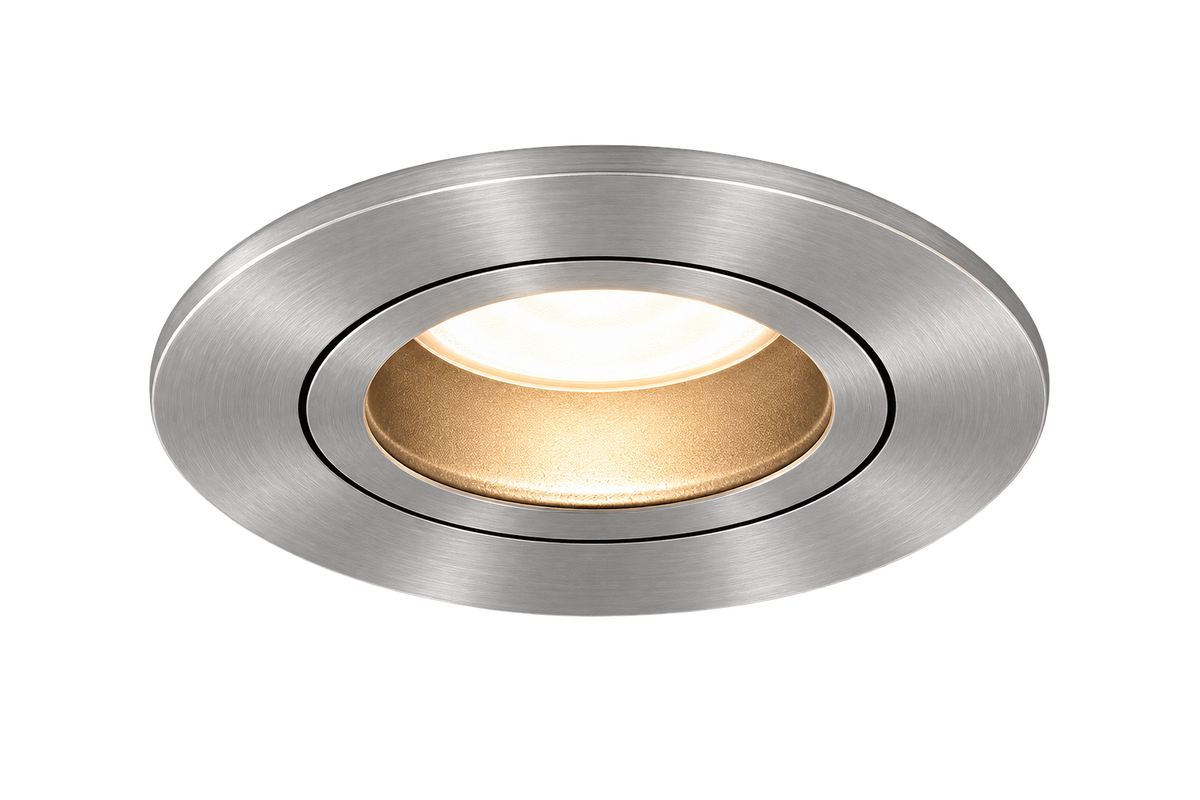 GU10 Armatuur | Hessle | Geborsteld Aluminium | IP65 Waterdicht | 360 graden kantelbaar