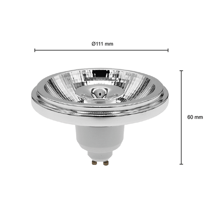 AR111 GU10 spot | Dimbaar | 12w | 24° | CRI>80 | Wit - Outledtl.nl 