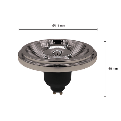 GU10 AR111 spots | Dimbaar | 12w | 24° | CRI>80 - Zwart - Outledtl.nl 