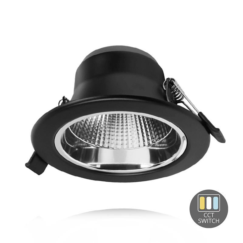 LED Downlight Reflector - TriColor - 10 Watt - Zaagmaat 92MM - 108MM - Zwart - Outledtl.nl 